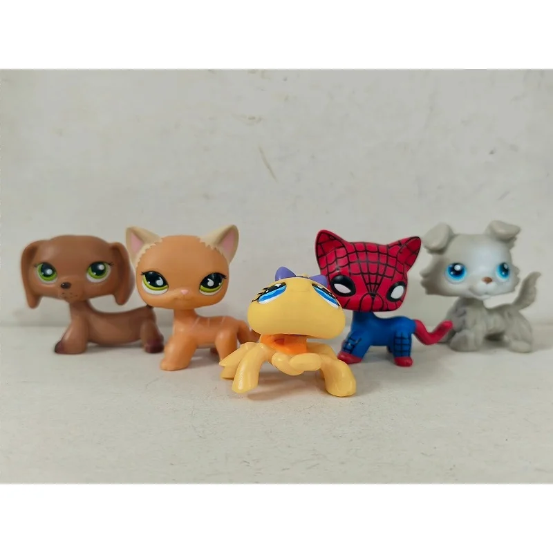 

5pcs/lot LPS Figure Cat Dog Spider OOAK#107#363 Mini Pet Shop Kid Toy