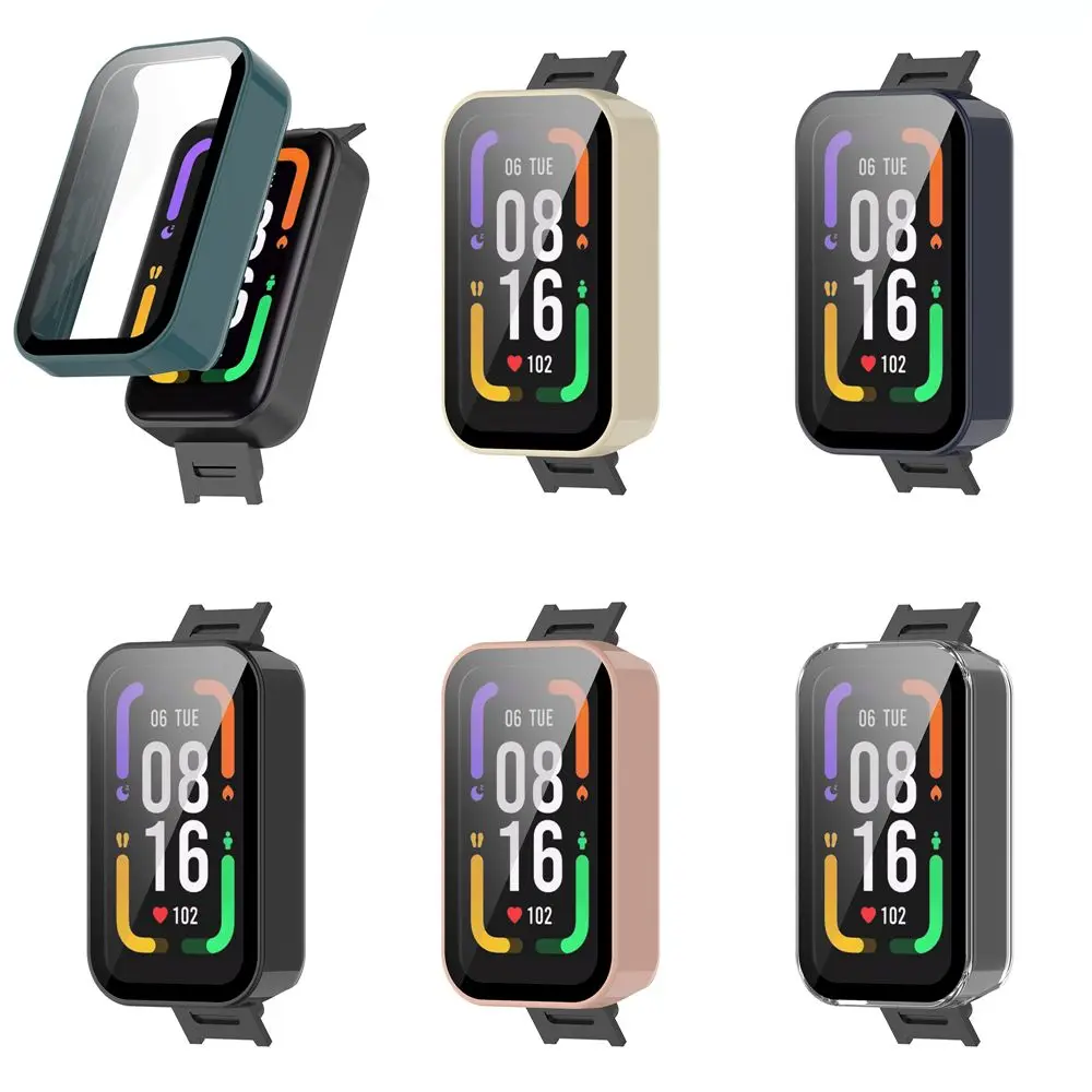 

New Shell Full Coverage PC Shell Screen Protector Tempered Cover Case For Redmi Smart Band Pro