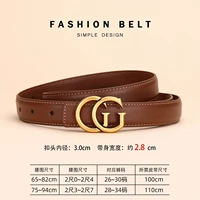 Black Belt for Women Made of Cowhide Leather; Versatile Accessory with a High-End Feel; New Design with a Sense of Style; for Ni 6