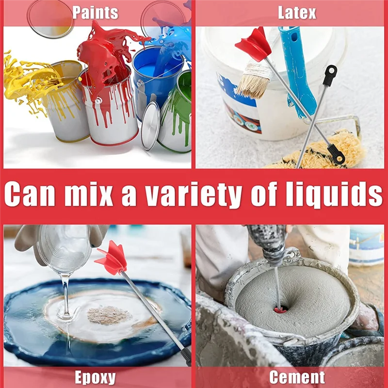 A14G-3Pcs مرفق مثقاب خلاط الطلاء، خلاط الطلاء للحفر، محرك الطلاء للحفر، خلاط الطلاء لمعظم التدريبات