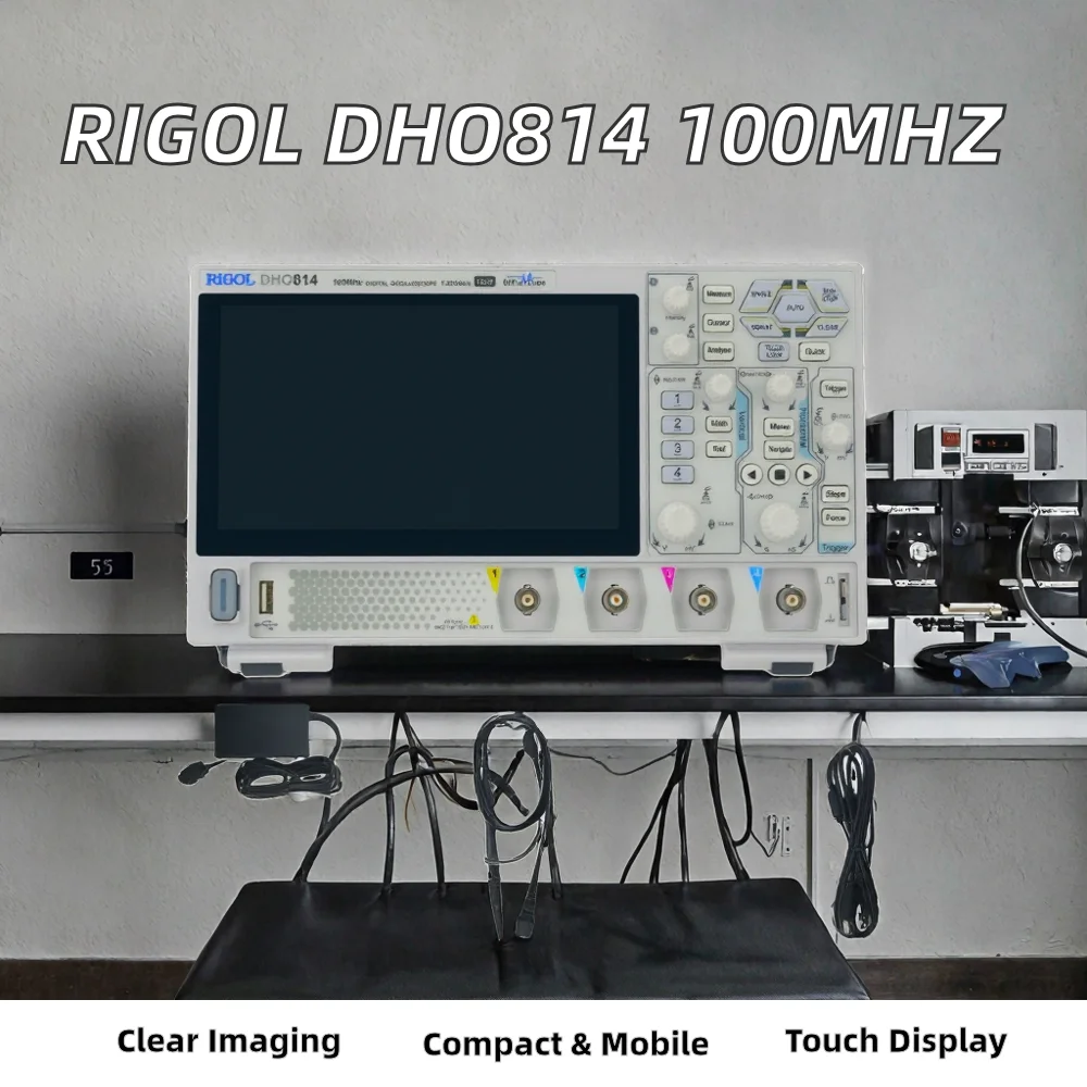 DHO814 Portable High Resolution 100MHz 4-Channel 12Bit Digital Oscilloscope with 7-inch Touch Screen 4PCS 150MHz Probes