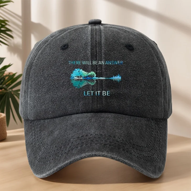 

Tree Reflection Guitar "LET IT BE" Baseball Cap | Vintage Snapback for Street Hip-Hop & Outdoor