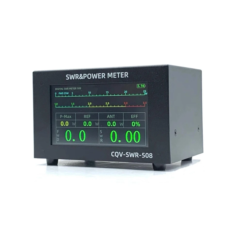 CQV-SWR-508 200W 1.8-54MHz Digital SWR & Power Meter 4.3-inch IPS Color Screen Standing Wave Meter for Ham Radio