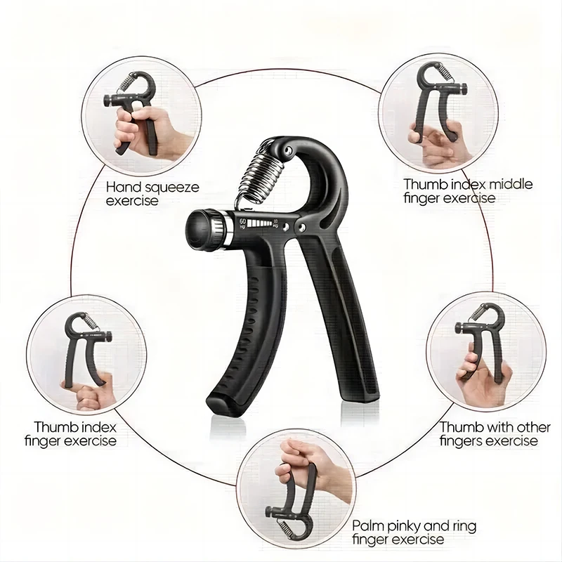 Gripper Adjustable R-Type Hand Grip Exercise Countable Strength Exercise Strengthening Pliers Spring Finger Pinch Wrist Expander