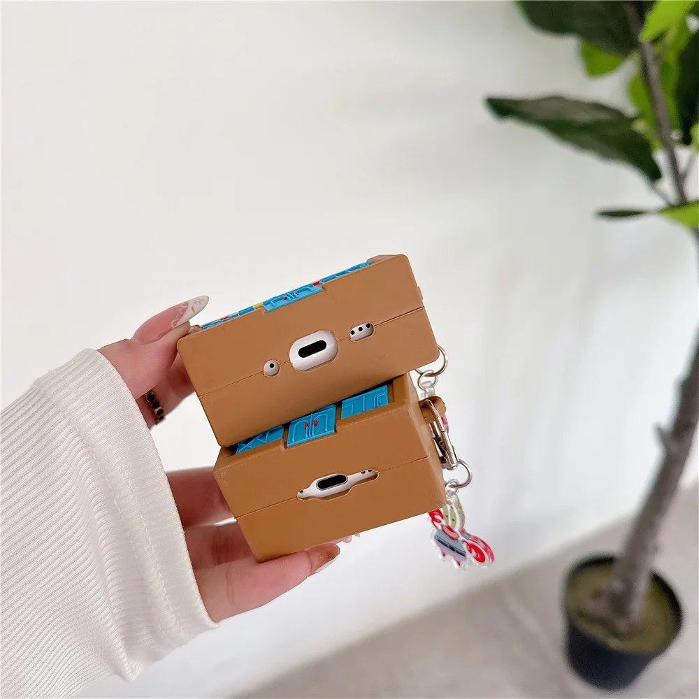 ثلاثية الأبعاد نموذج المنزل الحال بالنسبة أبل Airpods 4 3 2 الجيل لينة غطاء وقائي ل Airpods برو 2 أنيمي مكتب غرفة تزيين مُثبت