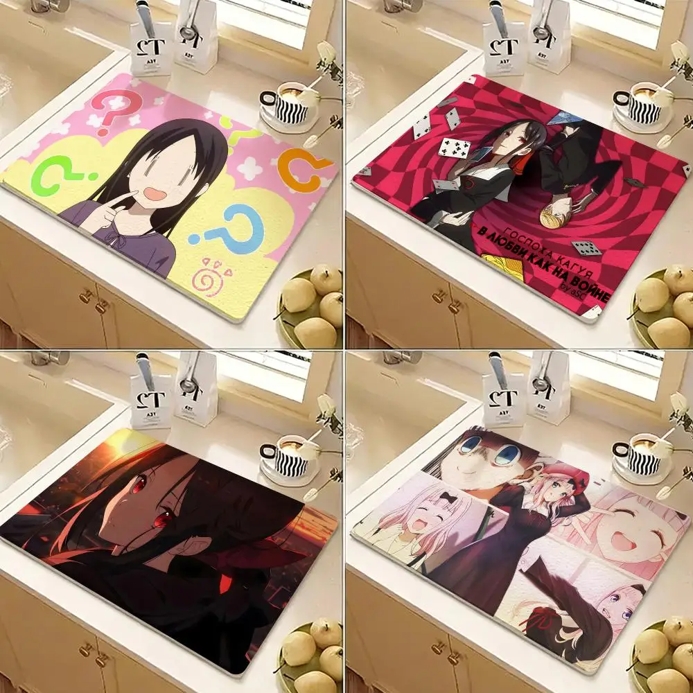 Anime K-Kaguya-S-sama Floor Mat Diatomite Floor Mat Fast Drying Odor Resistant Non Slip Bath Kitchen Mat