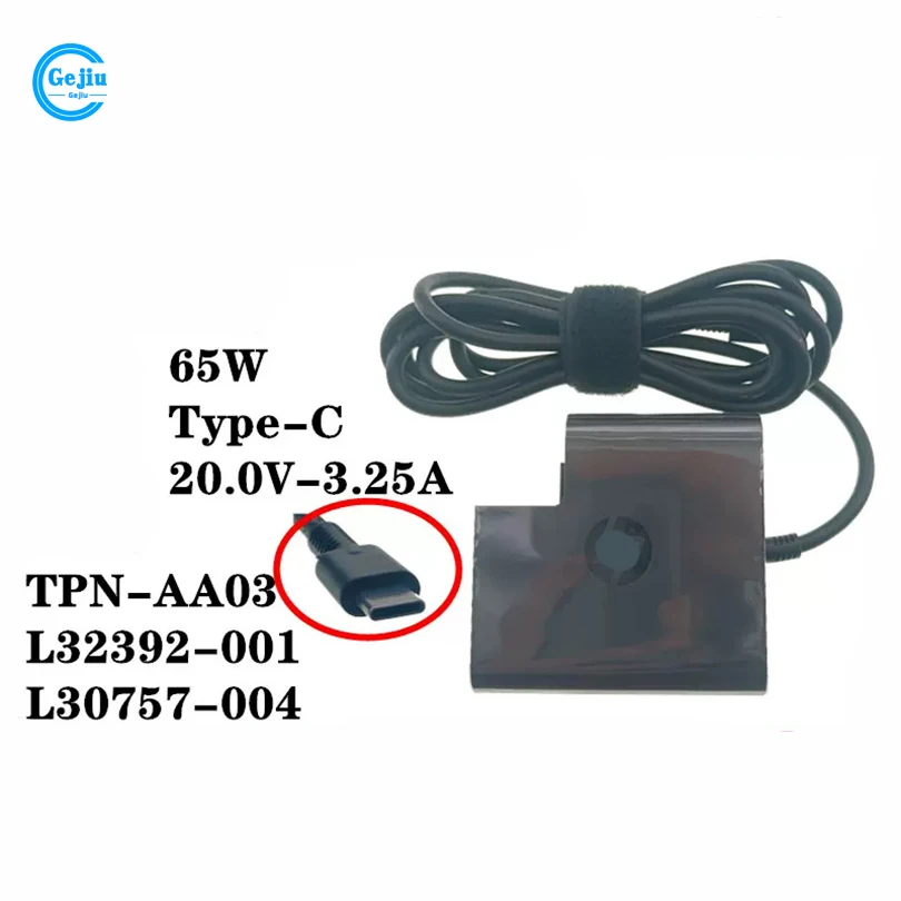 

NEW ORIGINAL Laptop Power Adapter for HP Spectre X2 X360 EliteBook x360 1040 G6 65W Type-C 20.0V-3.25A TPN-AA03