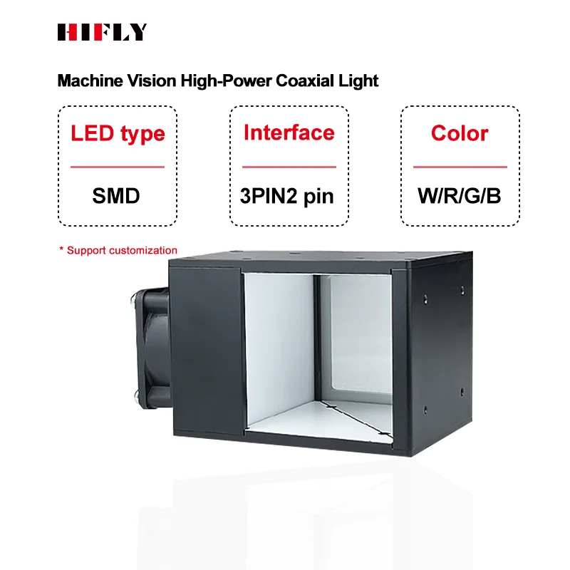 ZXY Machine Vision LED Coaxial Light 30*30mm White Blue Green Red IR UV for Detection System Reflective Product Detect