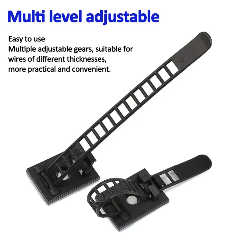 10Pcs White Black Self Adhesive Cable Clips CL-1 CL-2 CL-3 Mount Wire Clamps Line Tie Fixed Adjustable Car Wire Cord Holder