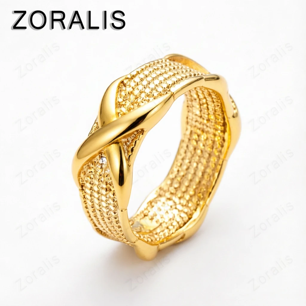 18K Gold Fashion Charm Gold Letter X Ring For Women Men Bridal Wedding Engagement Party Birthday Fine Jewelry Accessories