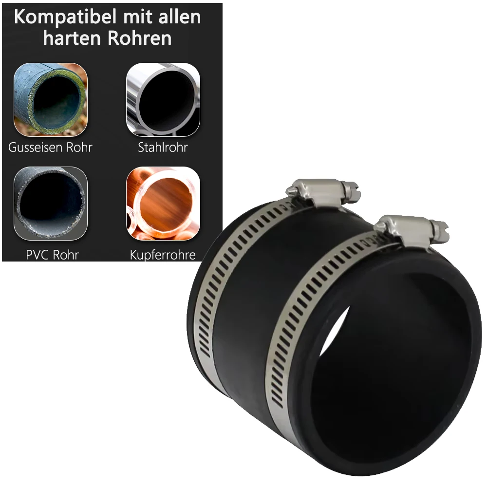 موصل الكفة المرنة للتحكم في الغبار المطاطي - مع مشابك خرطوم لمنافذ الأنابيب وجمع الغبار وفلتر الكربون وتهوية الأنابيب الصلبة