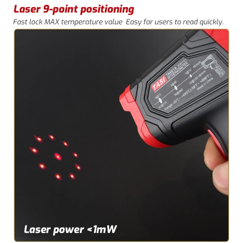 Termometer Inframerah Tinggi Non-kontak Digital Pyrometer Warna Dropship