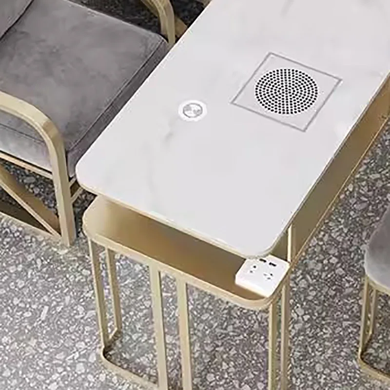 طاولة أظافر كلاسيكية إيطالية لتوفير المساحة العملية، طاولة أظافر جميلة عتيقة، أثاث صالون ميسا الفاخر #4