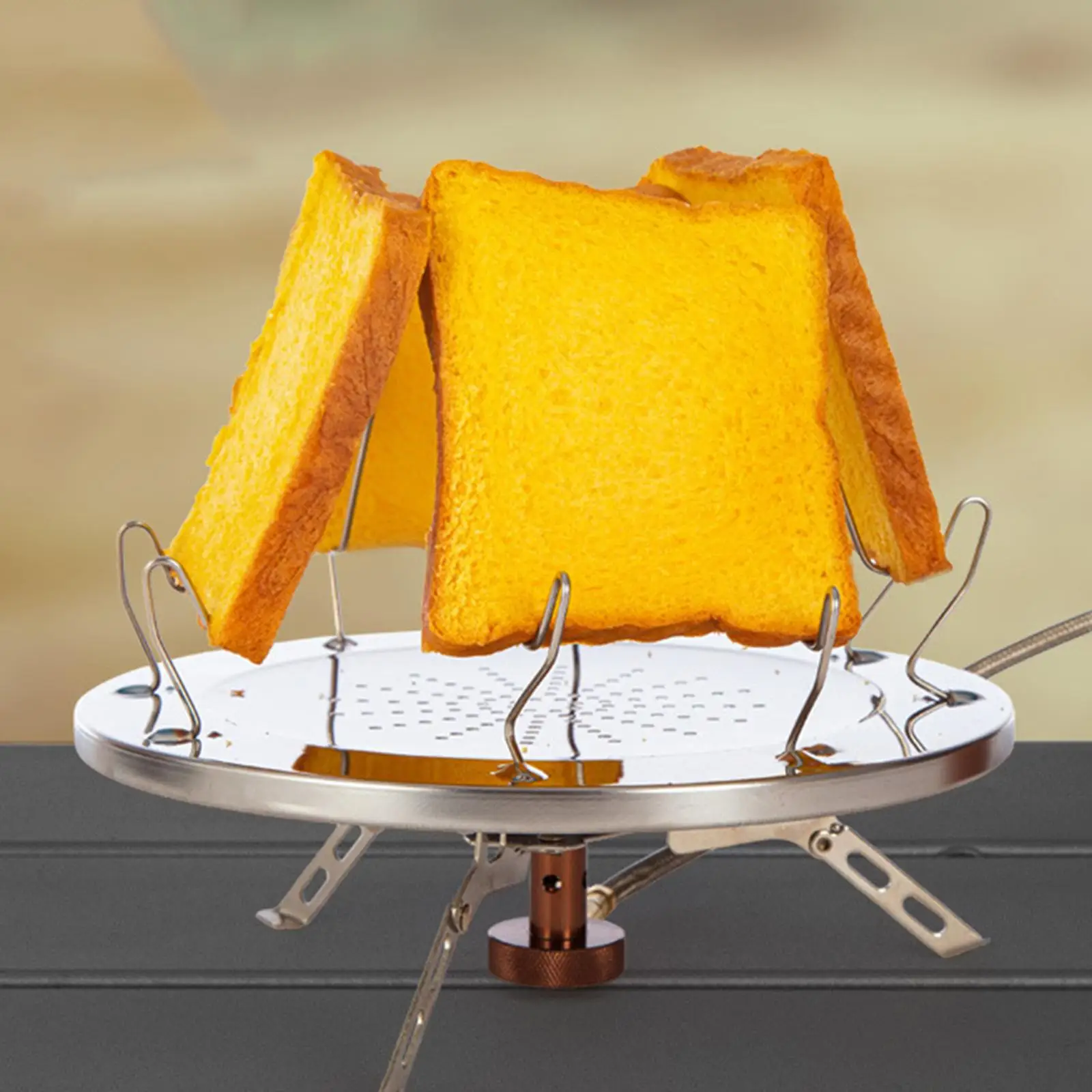 Tray 4 Slice Porous Folding Rack Bread for Camping Picnic Hiking