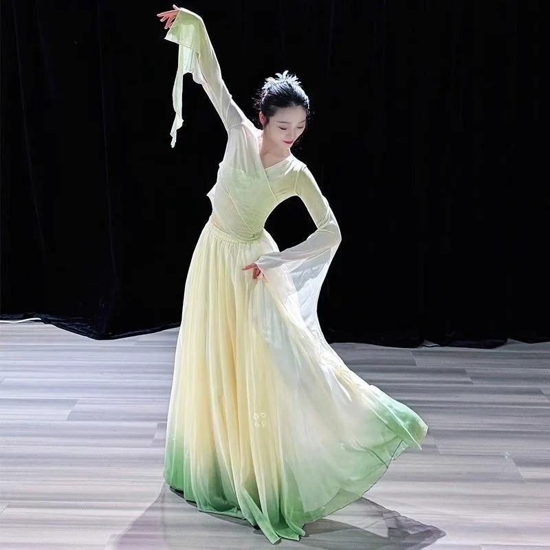Women Classical Dance Suit Stage Performance Practice Costume Ancient Chinese Dancewear Hanfu Folk Outfit Cosplay Full Set view 3