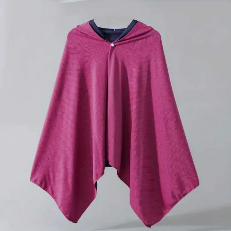 Ice Silk Cooling Hooded Towel Quick Dry Sports Cape Super Absorbent Breathable Cooling Poncho for Beach Swimming Fitness Outdoor
