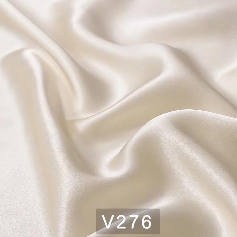 100 pure mulberry China silk satin fabric bridal heavy natural DIY sewing wedding by the meter textile luxury beige cream white