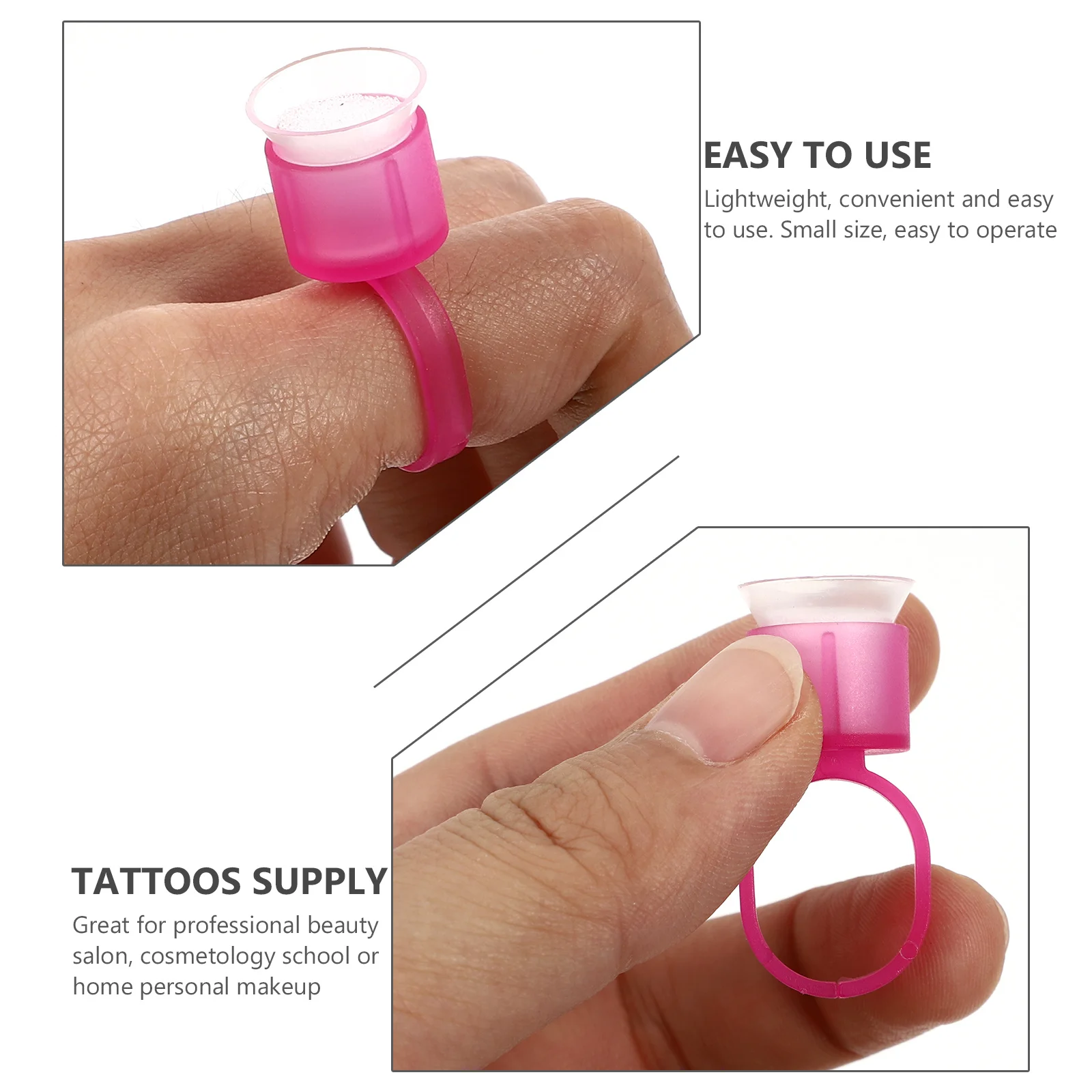 100 قطعة من إسفنجة الدانتيل المطرزة الدائري كوب حامل الصباغ المرن لملحقات الرموش حاوية الحبر الدائم #2