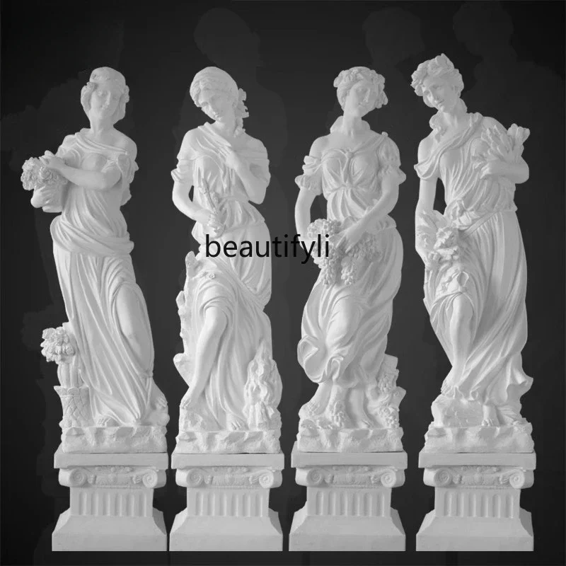 TTT  Music Character Ornament Large Outdoor Garden Courtyard Villa European Sculpture Bar Welcome Qingba Statue