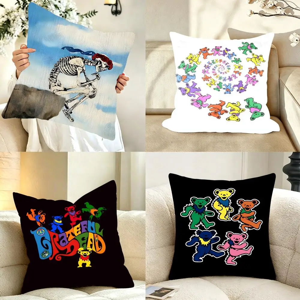 Band Music Grateful Dead Cushion Cover Bedroom bed reading backrest cushion Festive plush holiday Soft plush throw