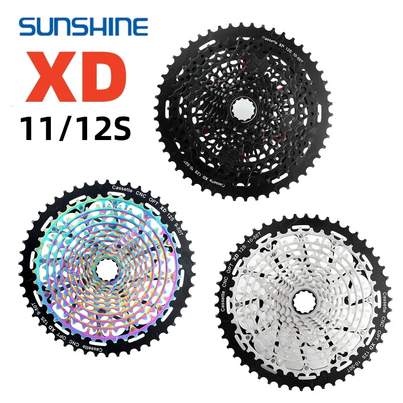 SUNSHINE Mountain Bike Cassette XD Hubs 11/12 Speed Ultralight  MTB XD Cassette K7 12V/11V 10-50/52T Sprocket For GX EAGLE