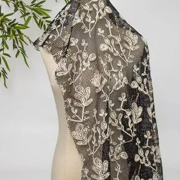 جديد متعدد الألوان ثلاثية الأبعاد الأزهار الترتر حبل التطريز شبكة النسيج الدانتيل تقليم النسيج DIY بها بنفسك الملابس النسائية ديكور المنزل مصمم النسيج