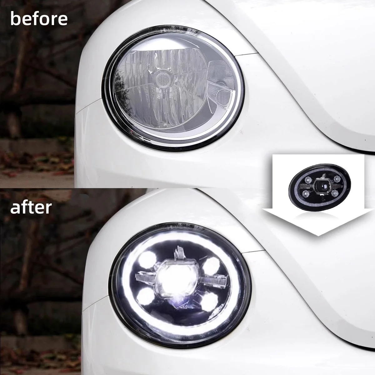 for vw Beetle 13-20 Modified Daytime Running Light dynamic Turn signal LED Headlight Assembly