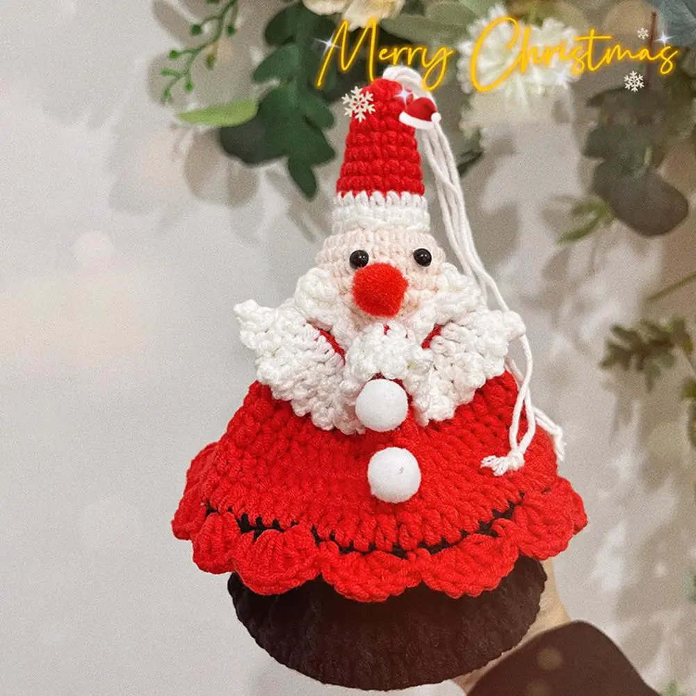 

Multifunctional Christmas Bag Large Crocheting Bag Festive Christmas Crochet Bags Handmade Santa Claus Tree Shape for Desktop