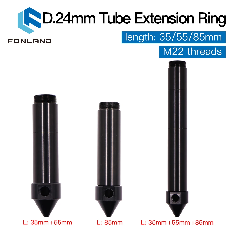 FONLAND CO2 Extension Tube Extension Ring Suit testa Laser O.D.24mm tubo dell\'obiettivo per macchina per taglio e incisione Laser CO2