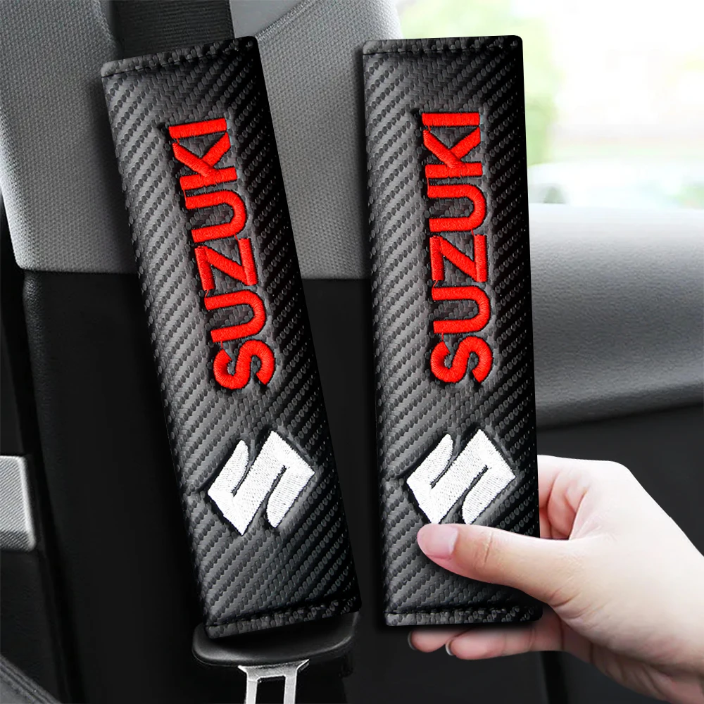 2pcs Car Seat Belt Pads Cotton Seat Shoulder Strap Mat Cushion Covers Accessories For Suzuki Swift Vitara Jimny SX4 Alto Splash