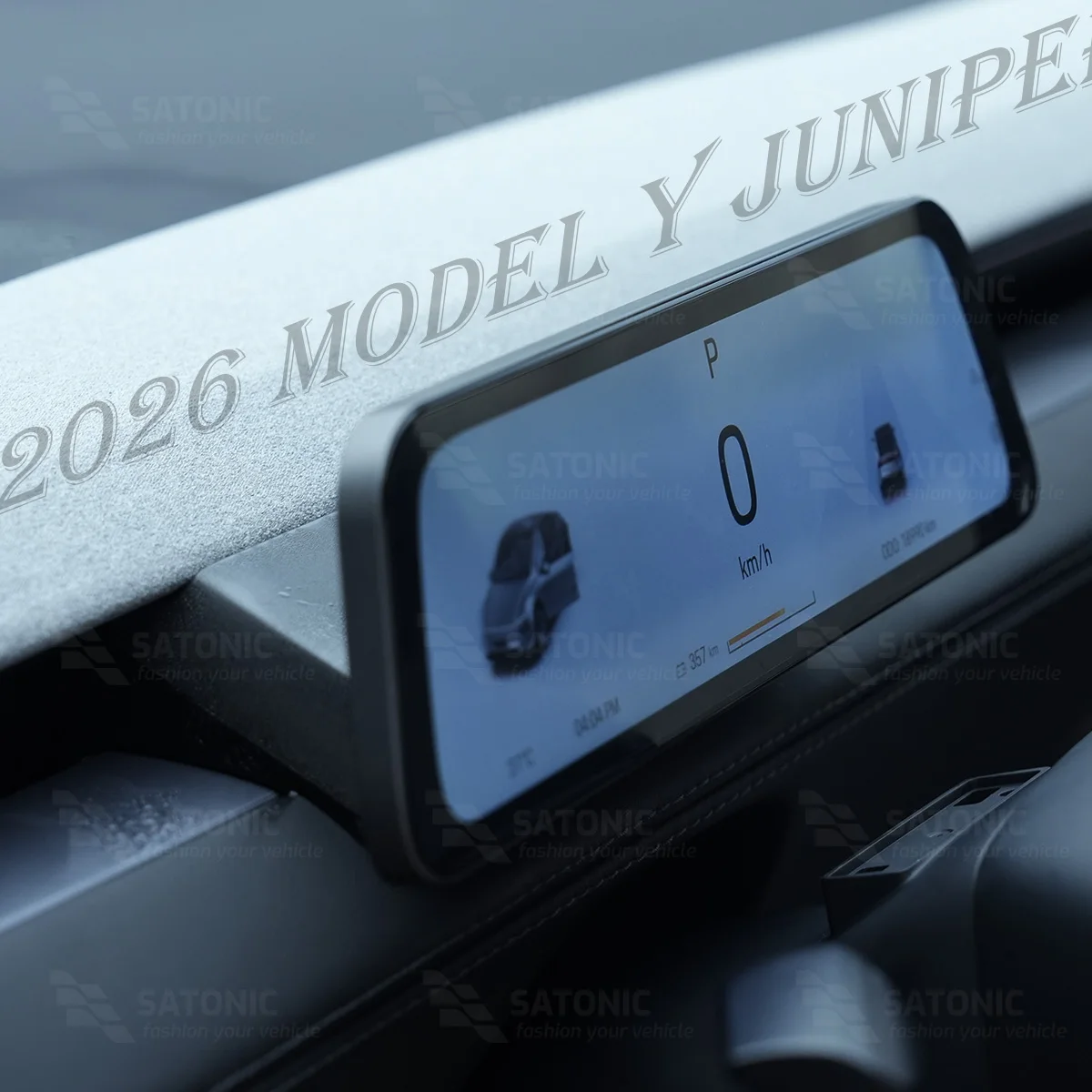 شاشة ساتونيك 9.66 بوصة موديل 3 Carplay Dasbhoard لـ Tesla 2026 موديل Y Juniper تدعم Carplay اللاسلكي وAndroid Auto GearShift #6