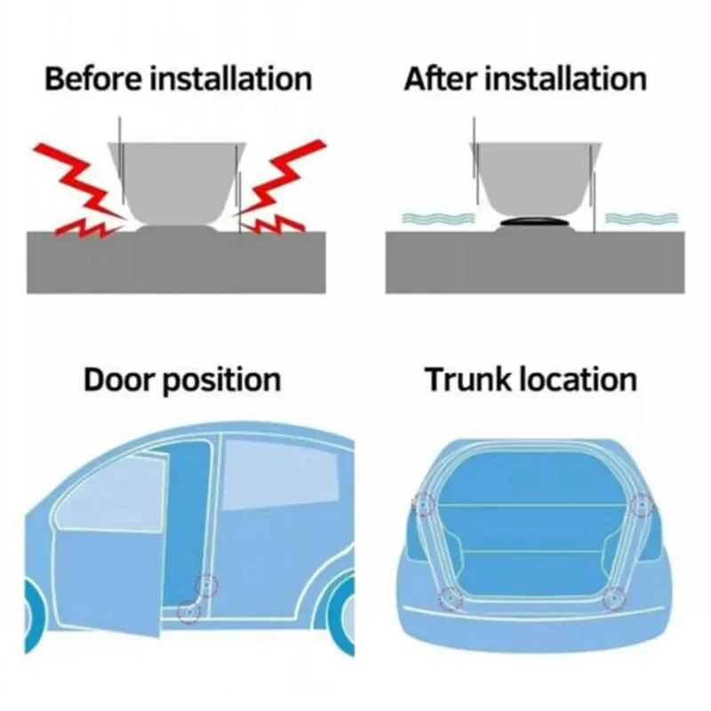 Car Door Pads Shock Absorbing and Silent Mat Anti-collision Silicone Car By Protector Stickers Buffer Gasket Auto Accessory