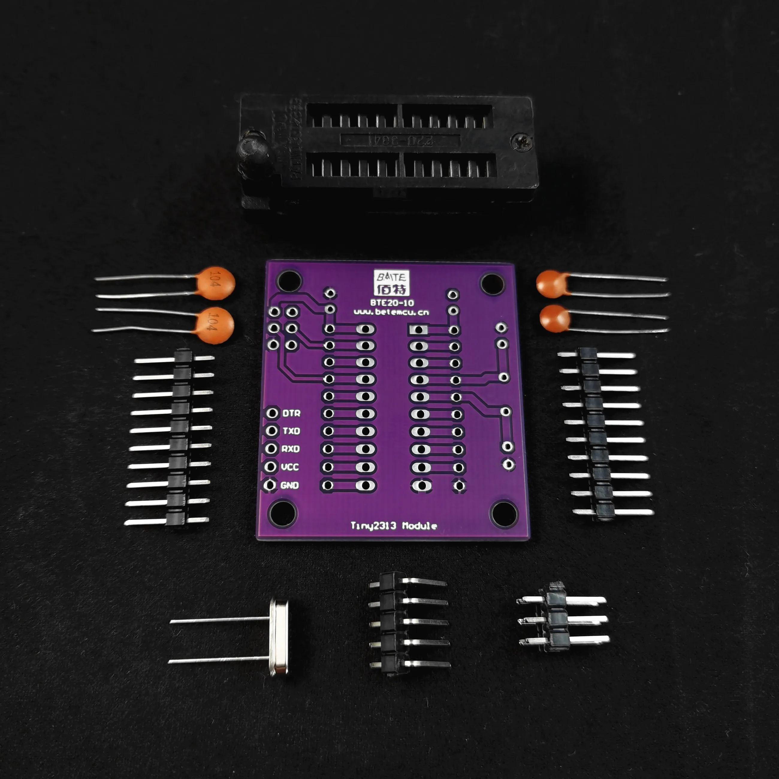 miniCore ATtiny2313/4313/A/V-10PU DIP20 Minimum System Board Can Make Arduino Programming Block With ISP6 and Serial Inteface