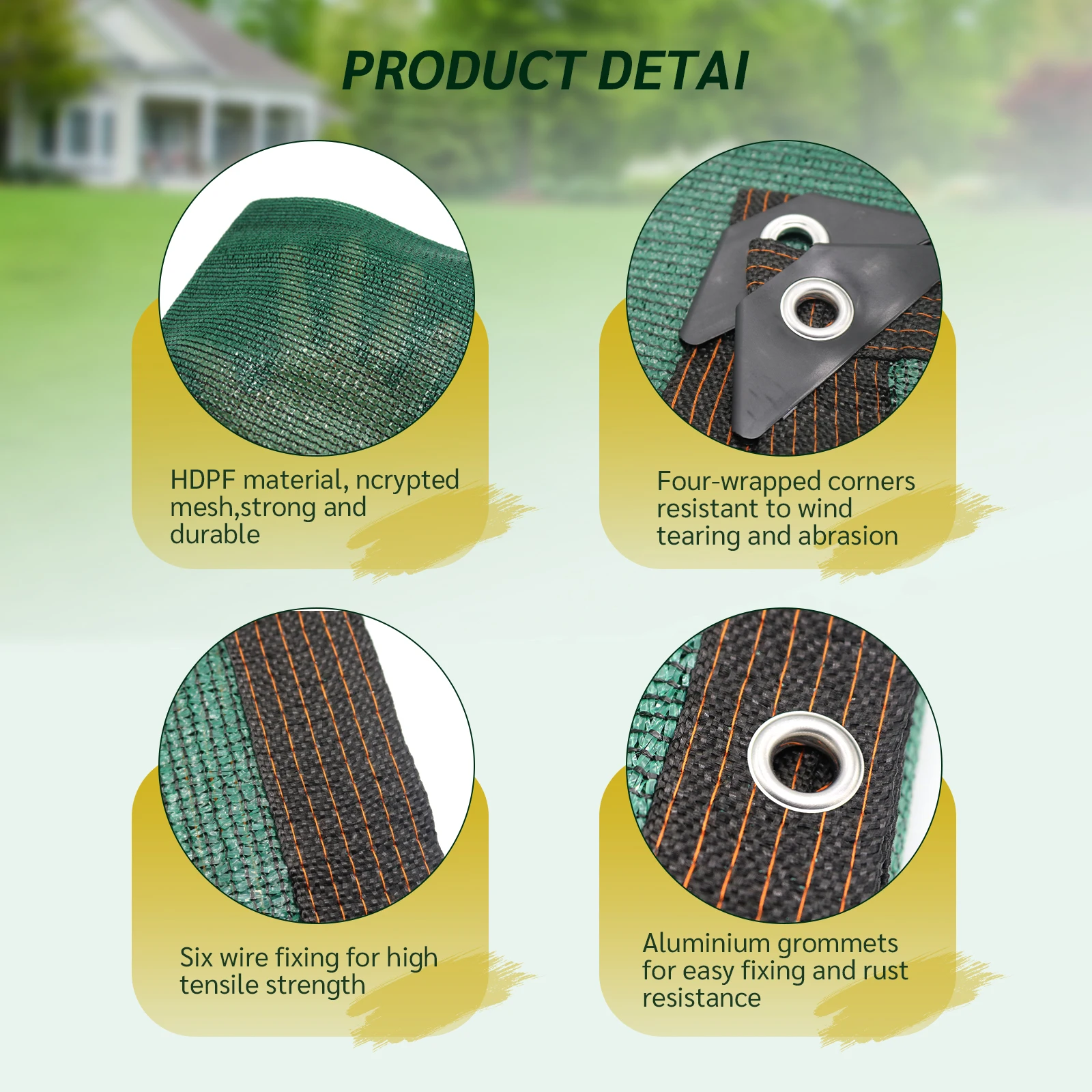 Privacy Screen Fence 2m x 15m Heavy Duty Fencing Mesh Shade Net Cover for Wall Garden Yard Backyard (Green, 6 ft X 50 ft)