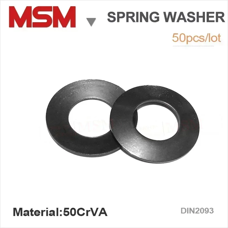 50pcs Compression Spring Gasket 50CrVA Material Black Disc Spring Outer Diameter 6/8/10/12.5/14/16/18/mm Conical Washer