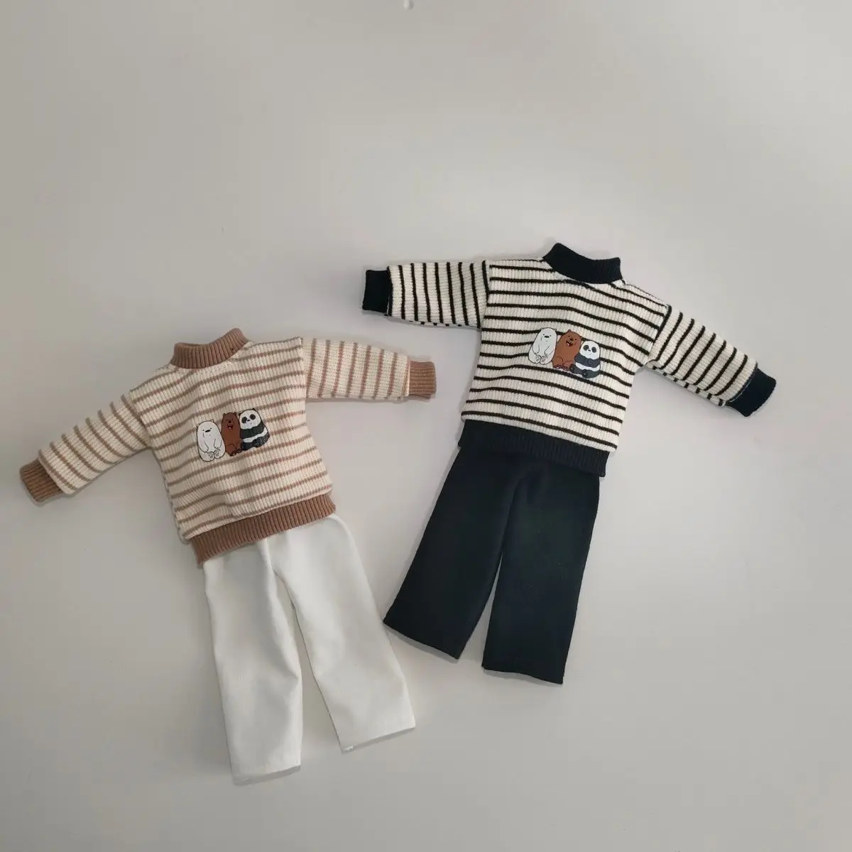 Nowy zestaw ubranek dla lalki 1/6, pasujący do lalki BJD 30 cm, bluza w paski + spodnie, zabawki dla dziewczynek, przebranie, akcesoria dla lalek do zabawy w dom, bez lalki