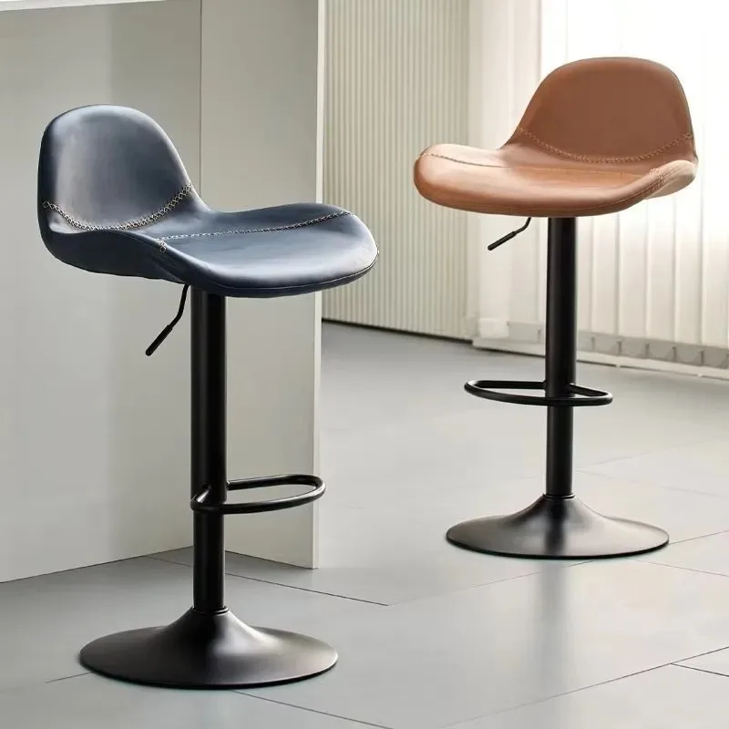 2026-new-modern-pu-metal-round-base-restaurant-bar-stool-swivel-chair-height-adjustable-armless-commercial-high-stool-with-footr