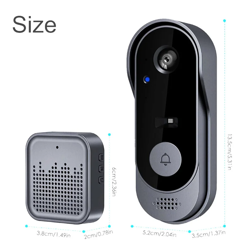 ABRU-Camera 2.4GWIFI Outdoor Wireless Doorbell 720P Video Intercom Waterproof Night Vision Smart Home Protection