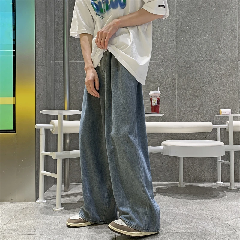 

Hip Hop Jeans Men Women 2024 Streetwear Coast Work Clothes Loose Style Loose Washed Clothing Men Trousers Mopping Pants C17