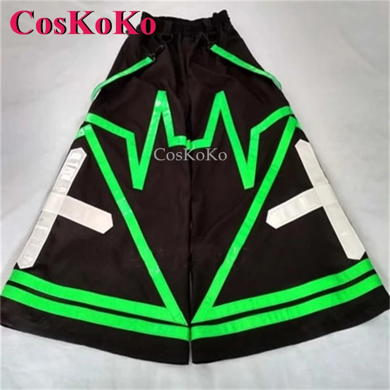 CosKoKo Ghost Dance Pants Cosplay Costume Double Thick Cross Bell-bottoms AUS Style Grim Reaper Phat Pants Reflective Trousers