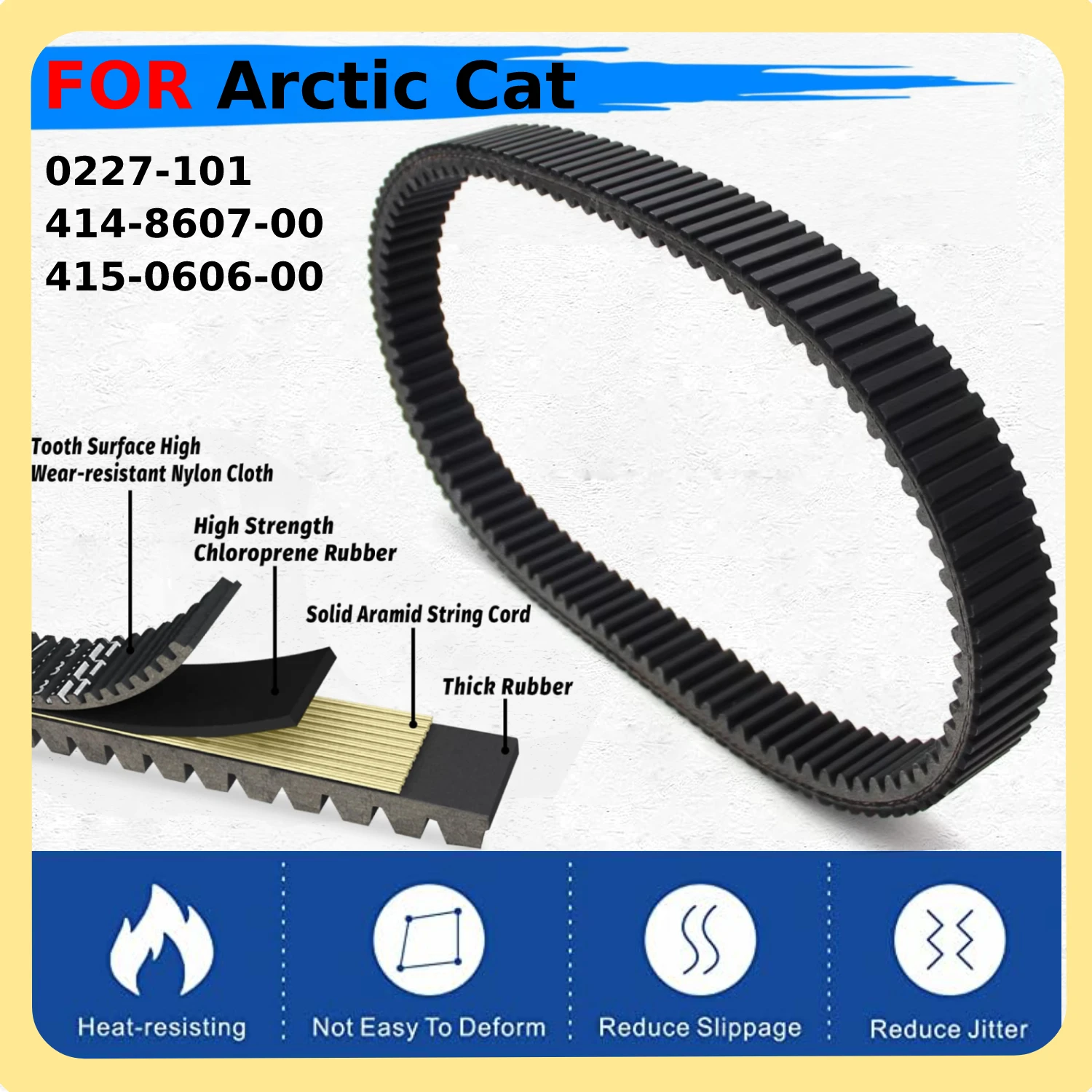 Snowmobile CVT Drive Belt OEM 0227-101 For Arctic Cat Cheetah Cougar El Tigre Pantera Jag 340 440 Clutch Transmission Belt Parts