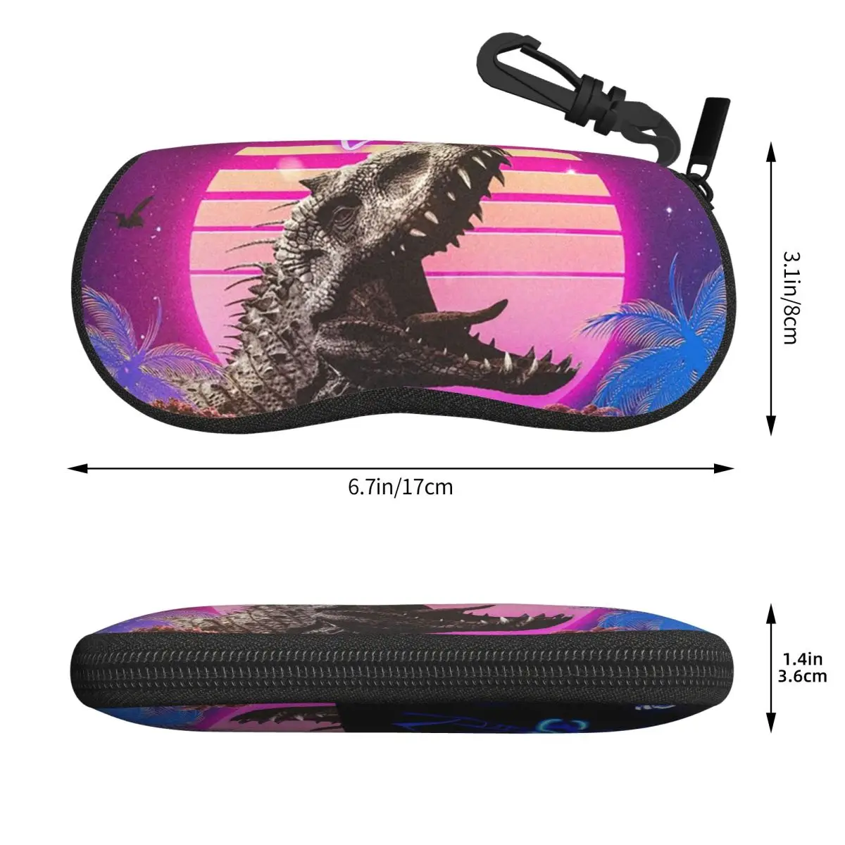 新しいジュラシックワールド恐竜シェルメガネケースポータブルサングラスボックス女性男性ソフト眼鏡バッグポーチ