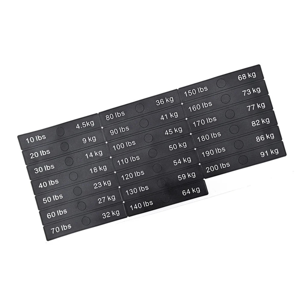 10LB-200LB/340LB Fitness Equipment Weight Identification Stickers PP Plastic Number Weight Stack Label Gym Weight Block Parts