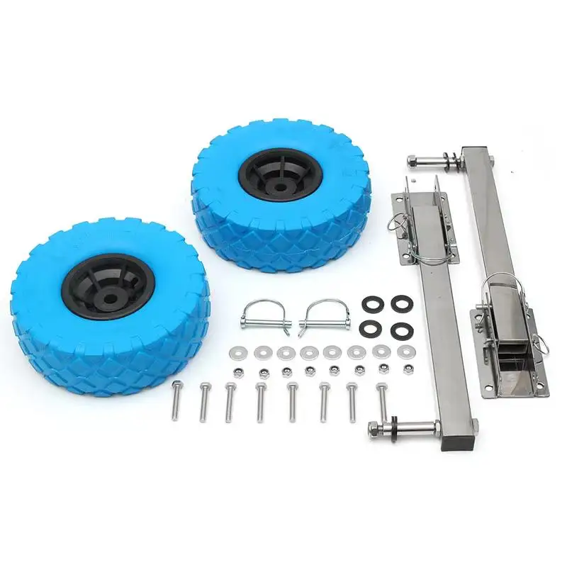 

New Arrival Stainless Steel Boat Transom Launching Wheels For Inflatable Boat Kayak Dinghy Yacht Raft Trolley Kayak Accessory