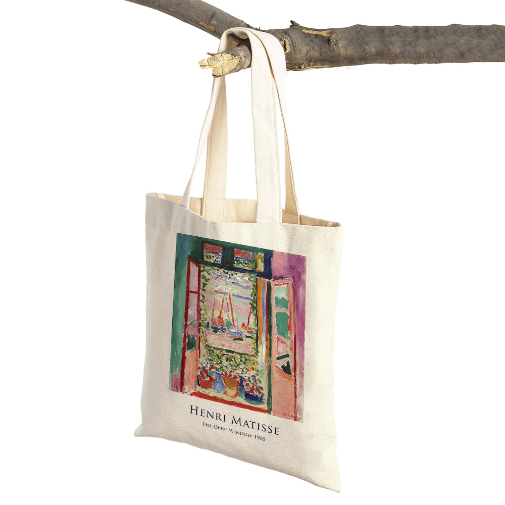 Matisse Paul Klee William Morris Women Shopping Bags Double Print Casual Canvas Shoulder Handbag Vintage Art Child Shopper Bag