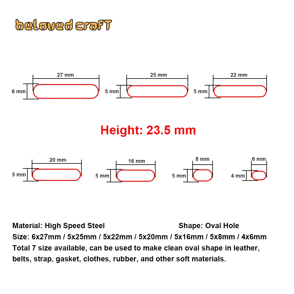 4mm - 100mm Rectangle Flat Hole Steel Rule Die Cut Cutting Mold for Leather Steel Flat Hole Punch-Cutter for Leather Crafts