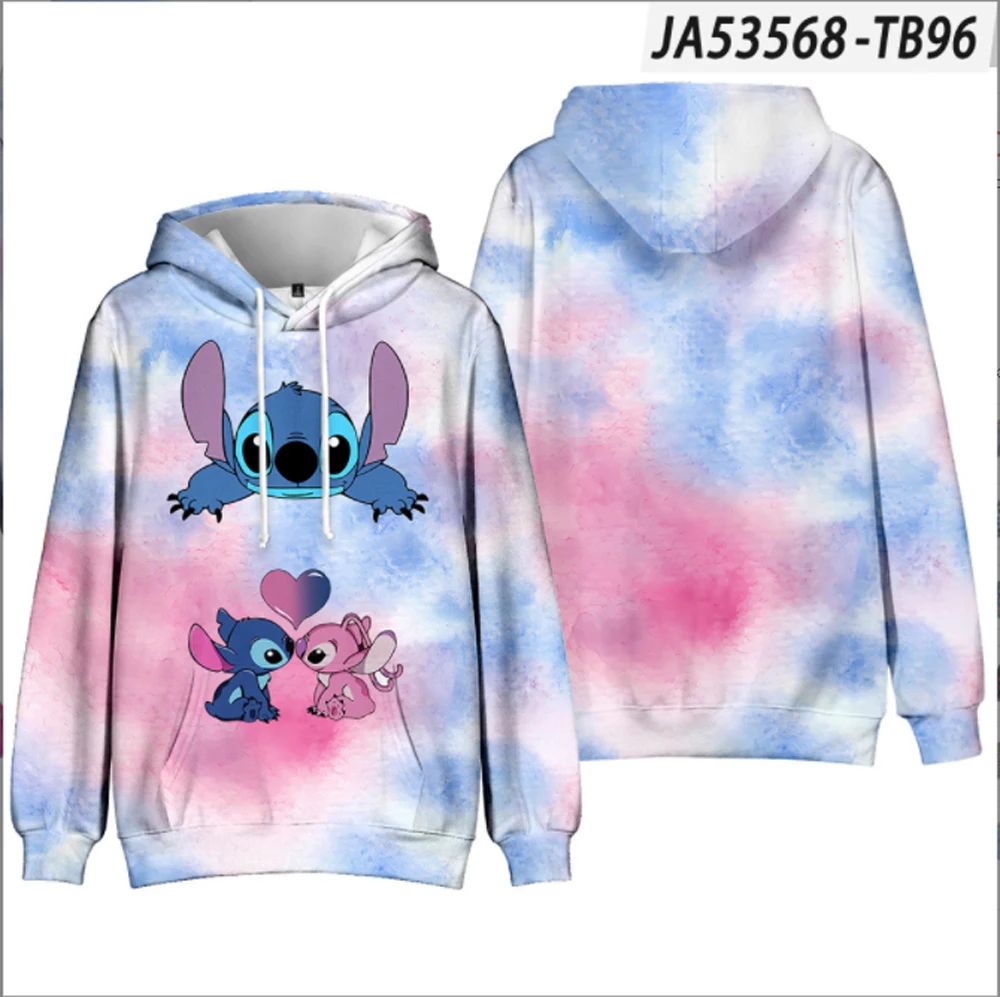 2024 New  Stitch Anime Fashion Men\'s Spring 3D Printed Kids Hoodie Women\'s Tops Street Style Casual Hoodie y2k