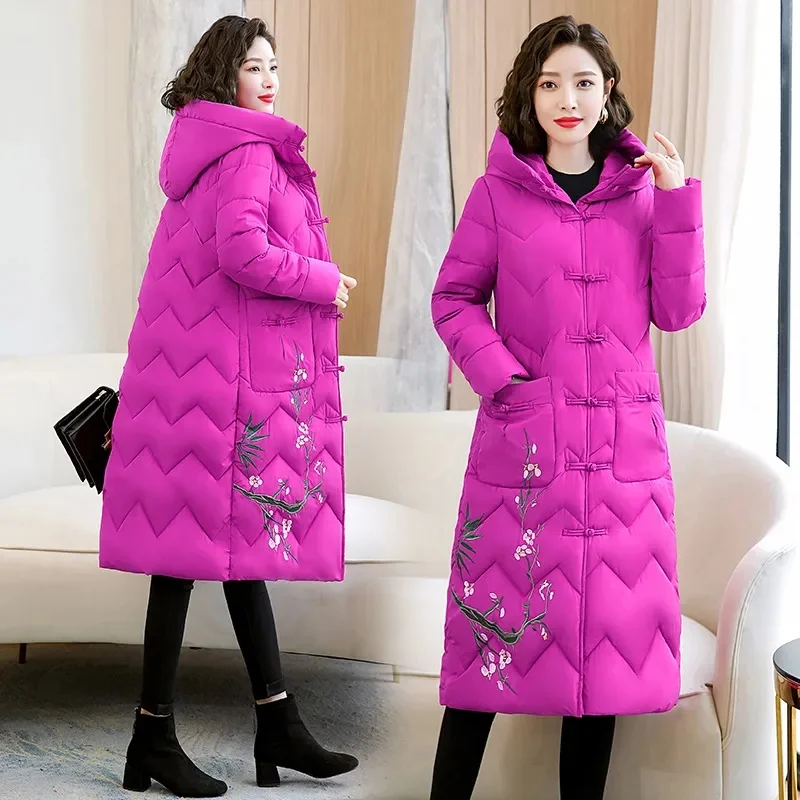 2023 Winter Padded Jacket Thicken Overcoat Parka Down Cotton Coat Women\'s Mid-Length New 2023 Bread Clothes Korean Version Loose