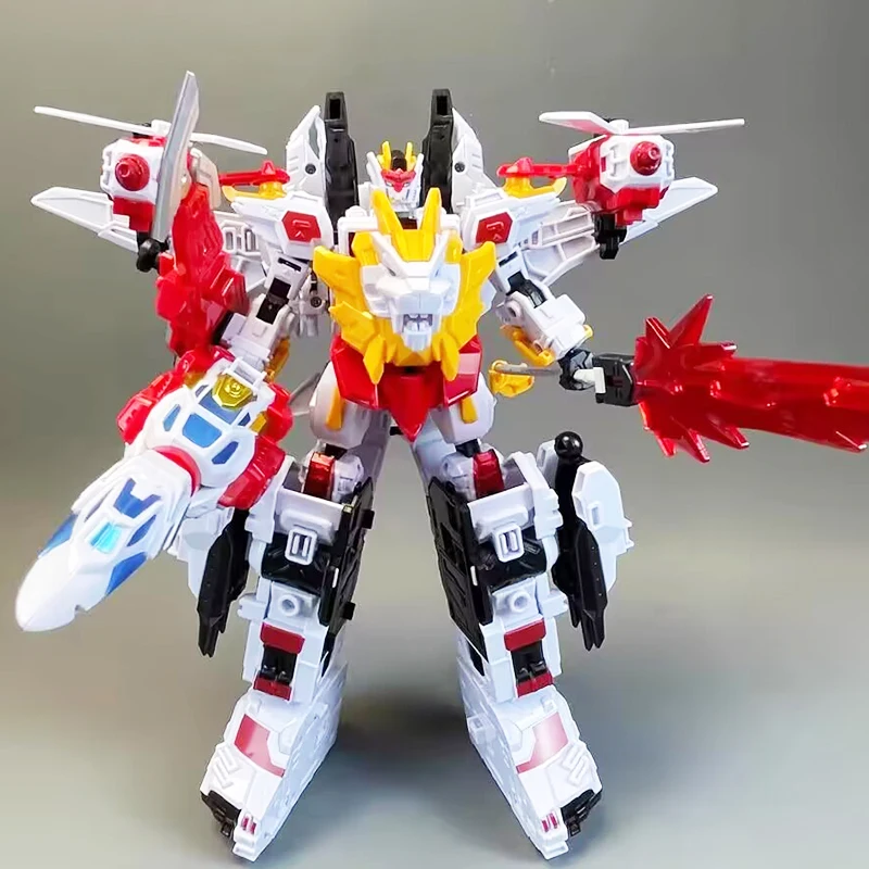 Игровой набор 4 в 1: Фигурки-трансформеры Lion King VER Mega-Armoreo Headmasters, комбинированные роботы-игрушки, меняющие форму, серия Shapeshifting League