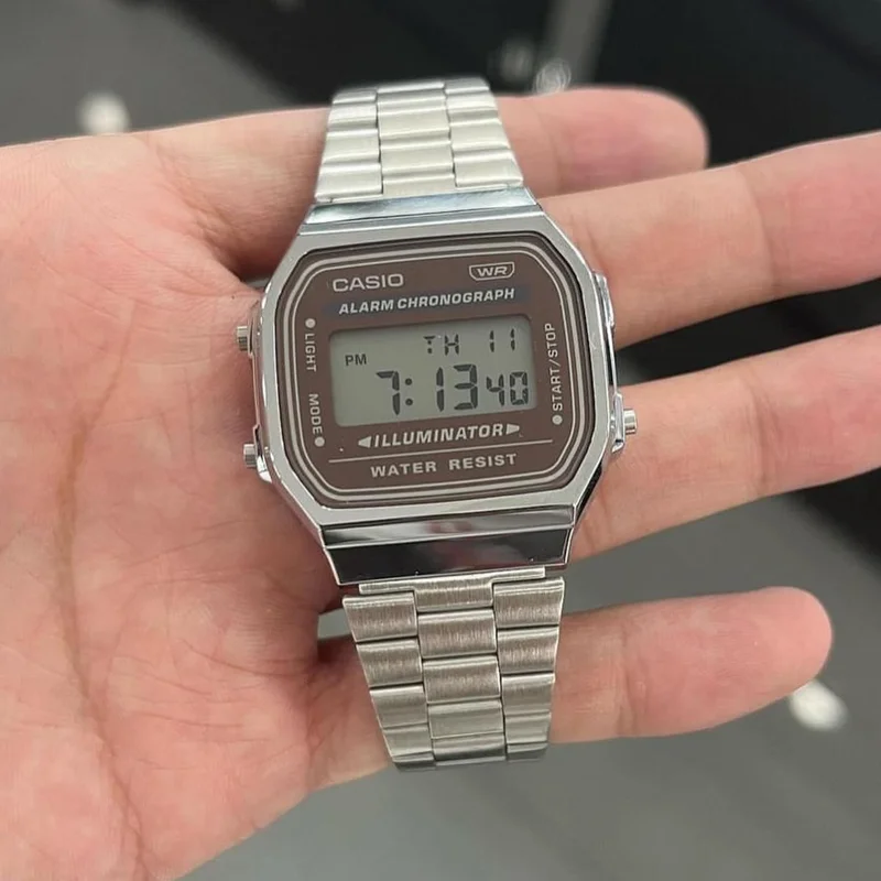 ساعة كاسيو أصلية للرجال كوارتز جديدة مربعة الشكل ومنبه طاقة كرونوغراف وساعة رقمية مقاومة للماء